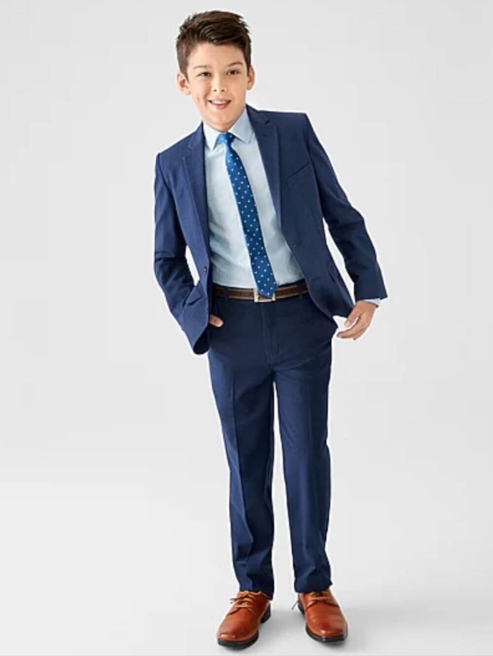 Van Heusen Boys Lightweight Pinstripe 2pc  Suit -bank Blue